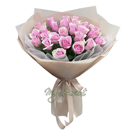 Букет из розовых роз (60 см.)